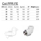 PPR könyök 20 mm 90 fok KM 1/2"