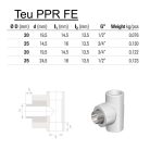 PPR T-idom 20 mm x 1/2"  KM