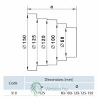 Műanyag cső átalakító, D 80, 100, 120, 125, 150 mm