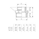 RÉZ MENETES KÖZCSAVAR SZŰKÍTŐ KK  1-1/2"