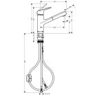 Konyhai csaptelep kihúzható zuhannyal, Hansgrohe Focus M43