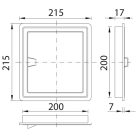 SZERVIZAJTÓ 200X200MM MŰANYAG FEHÉR