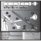 RÚDKARNIS MŰANYAG FEHÉR D=28MM 200CM (TARTOZÉKKAL)