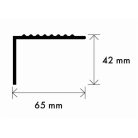 Alumínium profil lépcsőhöz, csavarral, arany, 42 x 65 mm, 2,7 m