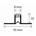 PVC tágulási profil csempéhez, bézs, 10 mm, 2,5 m