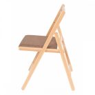 Összecsukható konyhai / nappali szék, kárpitozott, Igor II natúr fa + barna szövet