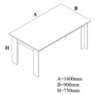 Konyhai asztal 160x90x75cm Siena Fekete 2C