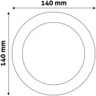 LED Beépíthető Kerek Mennyezeti Lámpa SMD2835 Plasztik 12W WW 3000K, Avide 