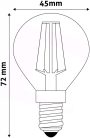 LED Filament Mini Globe 4W E14 WW 3000K